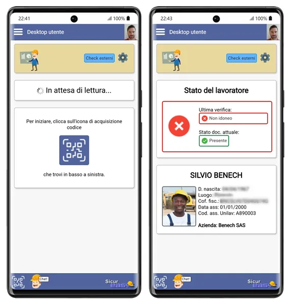 Consultare la situazione del lavoratore tramite badge digitale