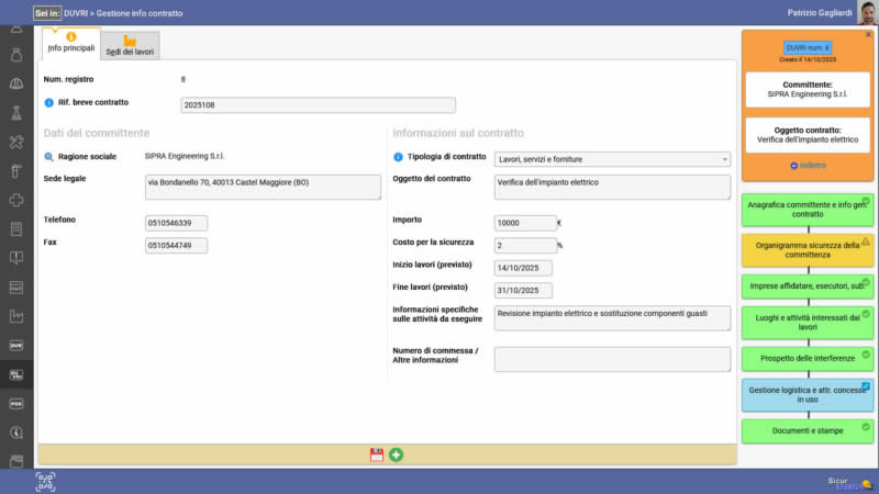Il flusso di produzione del DUVRI