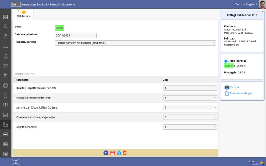 La scheda di valutazione fornitore ISO 9001